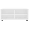Meuble TV avec roulettes Blanc 90x35x35 cm Bois d'ingénierie