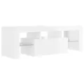 Meuble TV avec lumières LED blanc brillant 120x35x40 cm