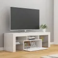 Meuble TV avec lumières LED blanc brillant 120x35x40 cm