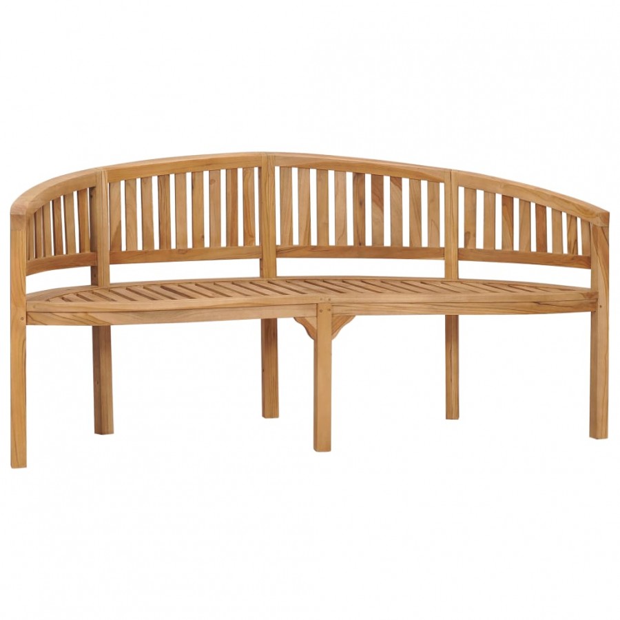 Banc de jardin en forme de banane 180 cm Bois de teck solide