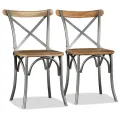 Chaises à manger lot de 2 bois solide de manguier