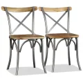 Chaises à manger lot de 2 bois solide de manguier