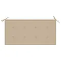 Banc de jardin avec coussin beige 112 cm Bois de teck massif