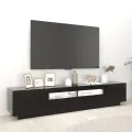Meuble TV avec lumières LED Noir 200x35x40 cm