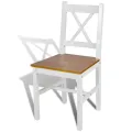 Chaises à manger lot de 4 blanc bois de pin