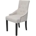 Chaises à manger lot de 4 gris crème tissu