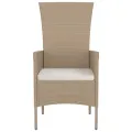 Chaises de jardin avec coussins 4 pcs Résine tressée Beige