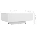 Table basse Blanc 85x55x31 cm Aggloméré