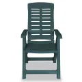 Chaises inclinables de jardin 6 pcs Plastique Vert