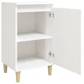 Table de chevet blanc brillant 40x35x70 cm bois d’ingénierie