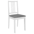 Chaises à manger avec coussins lot de 2 blanc bois solide