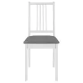 Chaises à manger avec coussins lot de 2 blanc bois solide