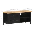 Meuble TV 90x30x41 cm Bois de manguier brut