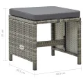 Tabourets de jardin 4 pcs avec coussins Résine tressée Gris