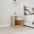 Table de chevet 2 pcs avec tiroir Couleur de chêne