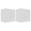 Tables de chevet 2 pcs Blanc 40x30x40 cm Bois d'ingénierie