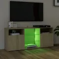 Meuble TV avec lumières LED chêne sonoma 120x30x50 cm