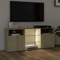 Meuble TV avec lumières LED chêne sonoma 120x30x50 cm