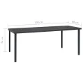 Table à dîner d'extérieur Anthracite 190x90x74 cm Acier