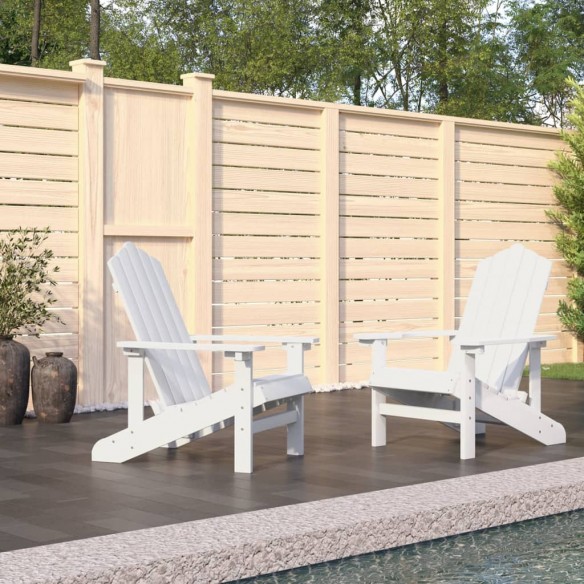 Chaises de jardin Adirondack 2 pcs PEHD Blanc