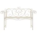 Banc de jardin 132 cm Métal Antique Blanc
