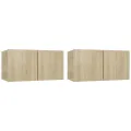 Meubles TV suspendus 2 pcs Chêne sonoma 60x30x30 cm