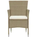 Chaises de salle à manger de jardin 2 pcs Résine tressée Beige