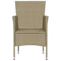 Chaises de salle à manger de jardin 2 pcs Résine tressée Beige