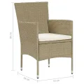 Chaises de salle à manger de jardin 2 pcs Résine tressée Beige