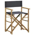 Chaises pliables de directeur 2 pcs Gris foncé Bambou et tissu
