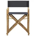 Chaises pliables de directeur 2 pcs Gris foncé Bambou et tissu