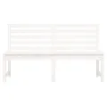 Banc de jardin blanc 157,5 cm bois massif de pin