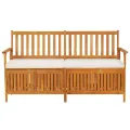 Banc de rangement avec coussin 170 cm Bois d'acacia solide