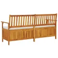 Banc de rangement avec coussin 170 cm Bois d'acacia solide