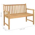 Banc de jardin 114 cm Bois de teck solide