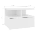 Table de chevet flottante Blanc 40x31x27 cm Bois d'ingénierie