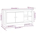 Meuble TV Gris 103x36,5x52 cm Bois de pin massif