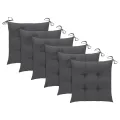 Chaises à dîner d'extérieur 6 pcs avec coussins Acacia massif