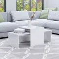 Ensemble de tables basses Blanc brillant 100x48x40 cm Aggloméré