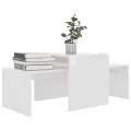 Ensemble de tables basses Blanc brillant 100x48x40 cm Aggloméré