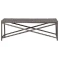 Banc de jardin 120 cm Résine tressée Gris