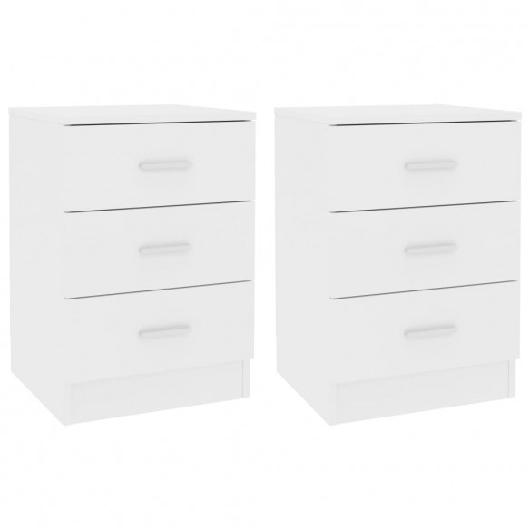 Tables de chevet 2 pcs Blanc 38x35x56 cm Bois d'ingénierie