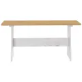 Table à manger avec banc Marron miel et blanc Pin solide