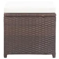 Tabourets de jardin 4 pcs avec coussins Résine tressée Marron