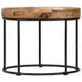 Table basse Bois de manguier massif et acier 50 x 40 cm