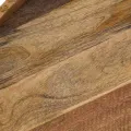 Table basse Bois de manguier massif et acier 50 x 40 cm