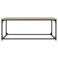 Table basse Chêne sonoma 102x50x40 cm Bois d'ingénierie et fer