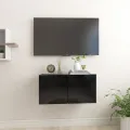 Meuble TV suspendu Noir 60x30x30 cm