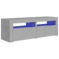 Meuble TV avec lumières LED gris béton 120x35x40 cm