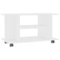 Meuble TV avec roulettes blanc 80x40x45 cm bois d'ingénierie